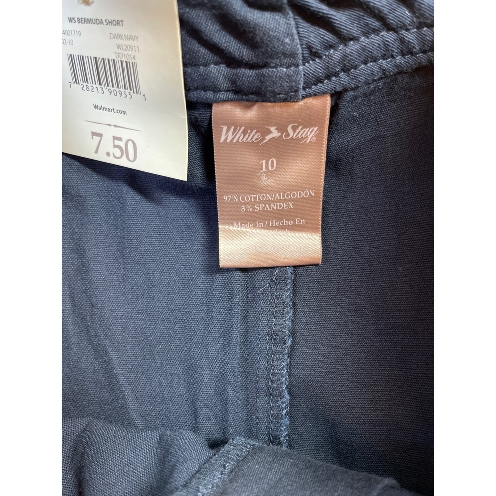White Stag Bermuda Shorts Womens 10 Navy Blue NEW Cotton Blend Stretch Casual - Picture 6 of 6